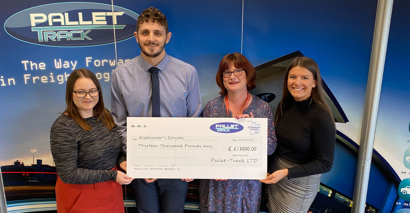 Pallet-Track donates £13,000 to The Alzheimer’s Society