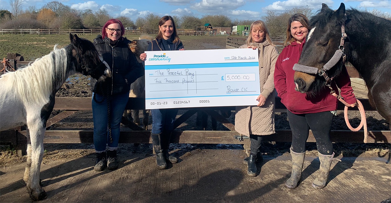 Provide Community £5000 donation to equine therapy centre
