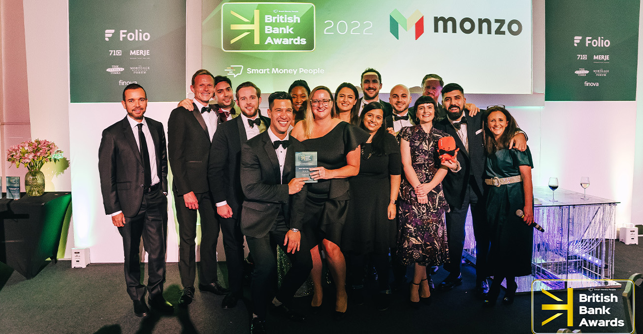 Monzo crowned ‘Best Bank’ at the British Bank Awards