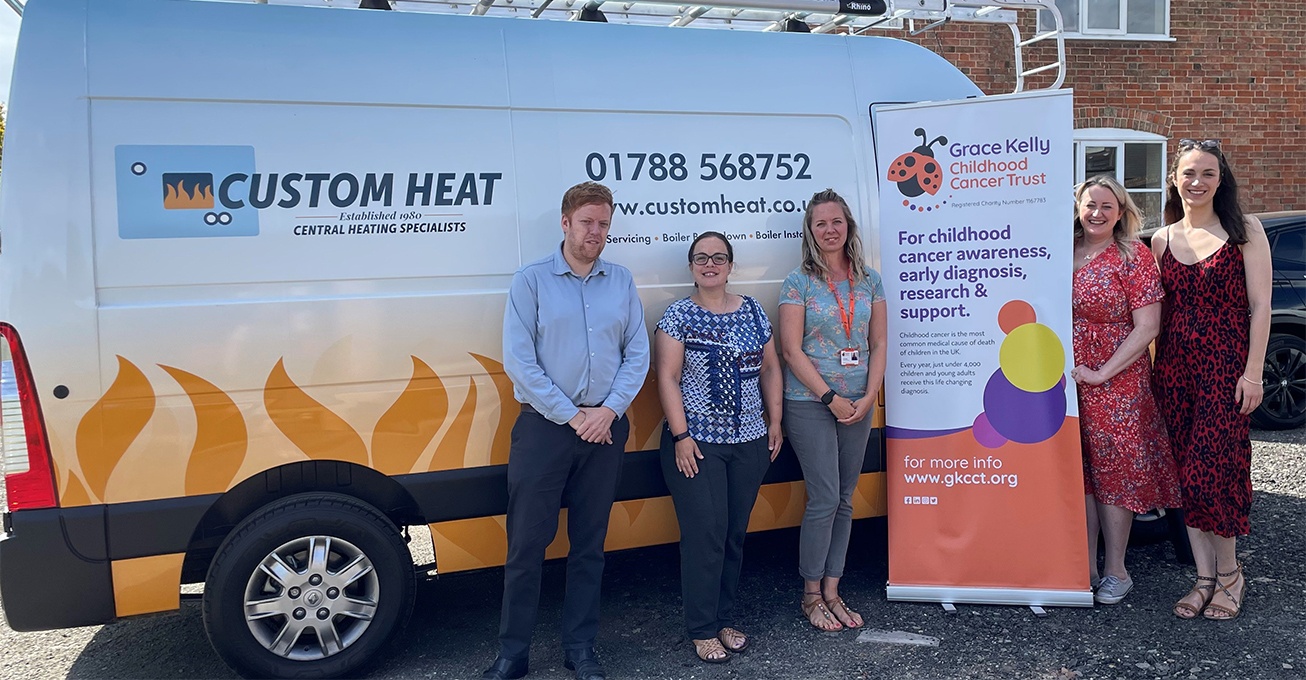 Custom Heat supports Grace Kelly Childhood Cancer Trust with free heating services and grants for Midlands families