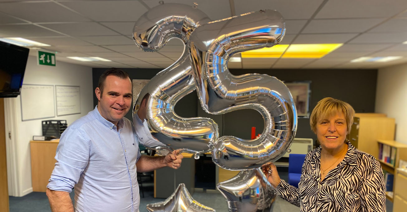 Double celebration and a clean bill of health for Shropshire cleaning company after a kidney donation from one director to another as they celebrate 25 years in business