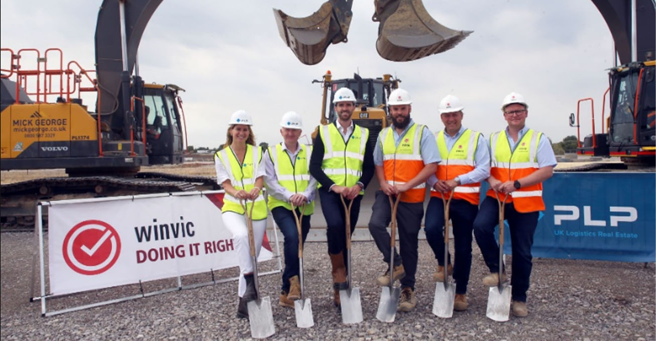 Winvic breaks ground in Milton Keynes to construct four sustainable industrial facilities for PLP
