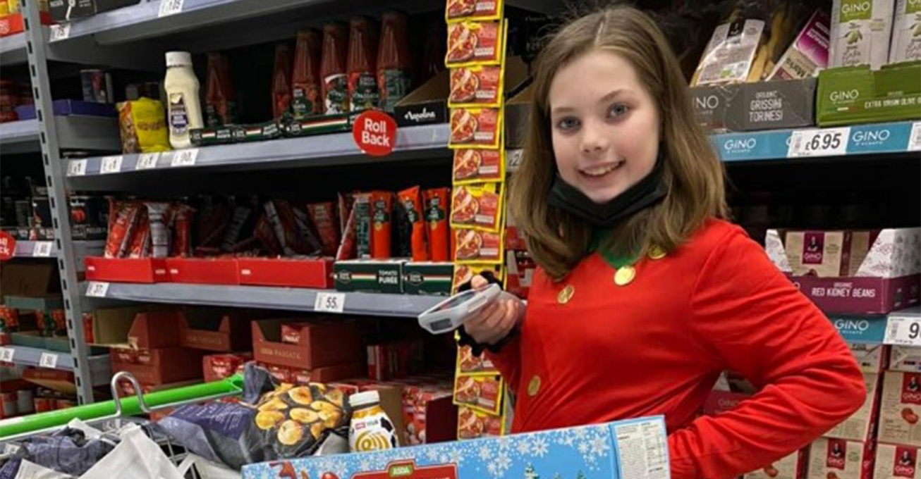Kind-hearted schoolgirl hoping to raise enough money to feed families in need this Christmas with festive challenge