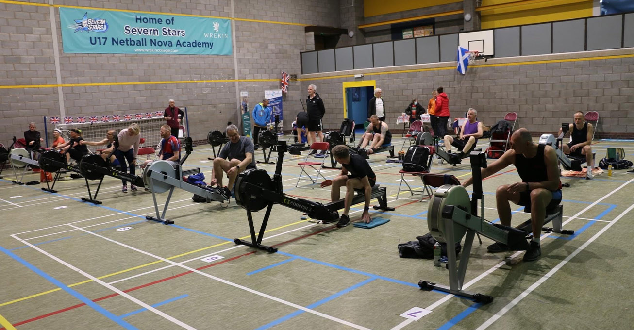 Shropshire indoor rowers raise over £3,000 for Severn Hospice in memory of fellow rowers