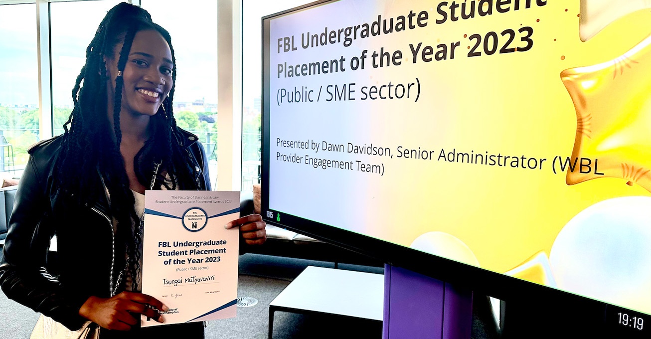‘The perfect placement’ – digital marketing student named winner of top University award