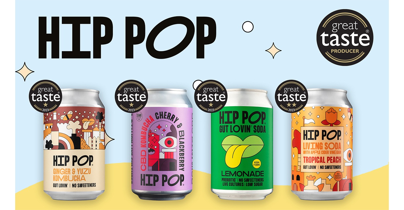 Gut lovin’ drinks brand, Hip Pop, awarded 5 stars by Great Taste 2023