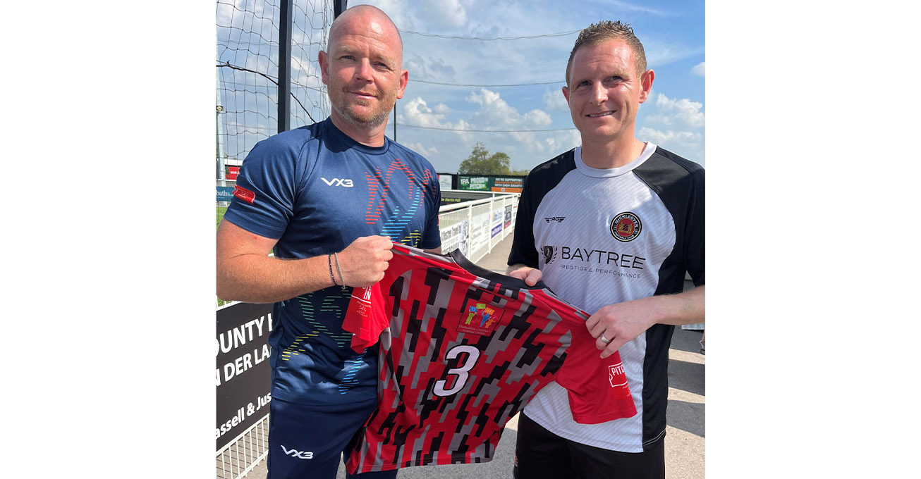 Don Amott urges football fans to support high-flying Mickleover after kitting out players in charity boost