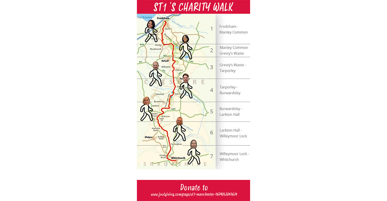 ST1 Group walks 55 km (34 miles) for Halton Haven Hospice!