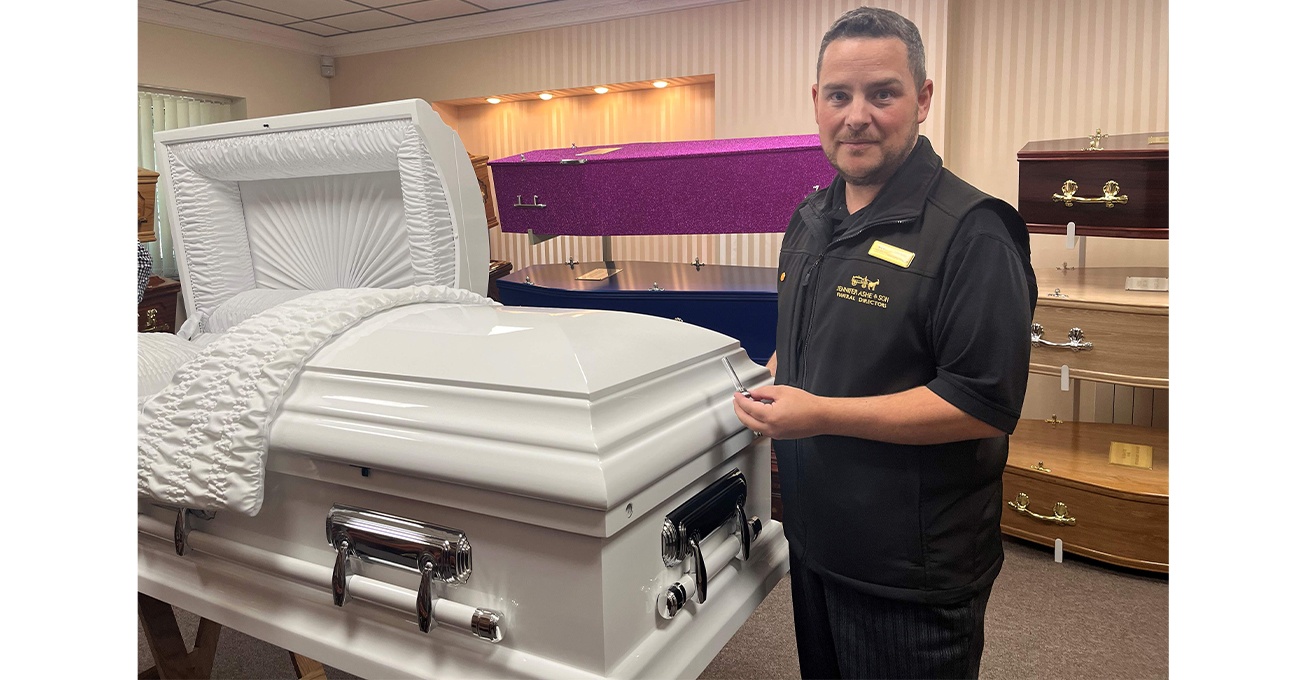 The hidden coffin compartment used to seal final farewell message