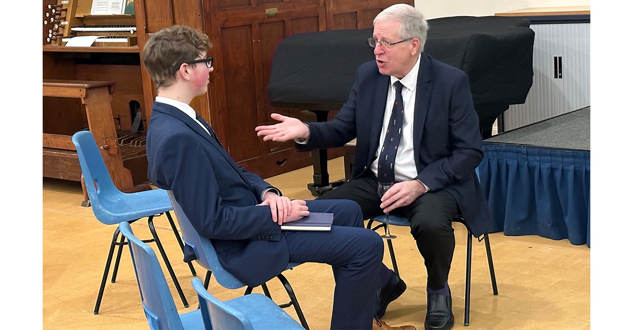 Head boy interviews former transport minister Lord McLoughlin