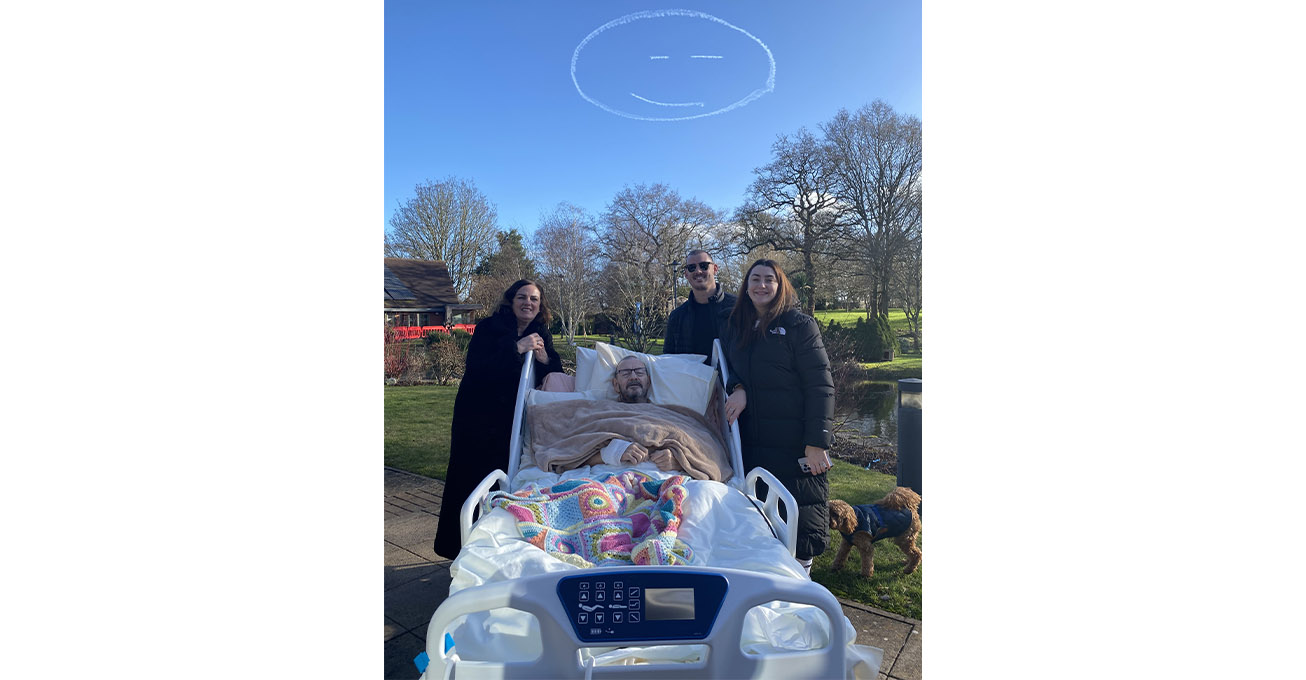 Smile in the sky drawn for hospice patient