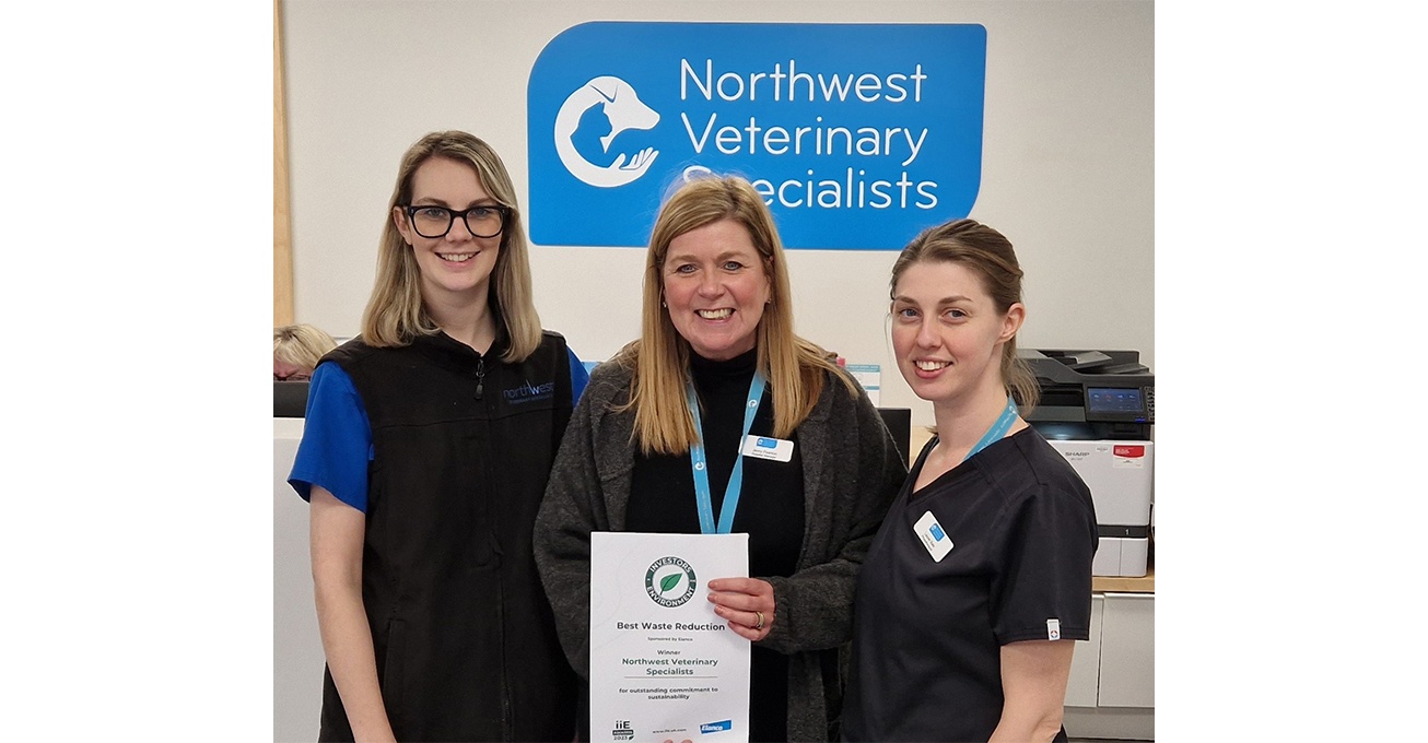 Cheshire animal hospital secures UK waste reduction award