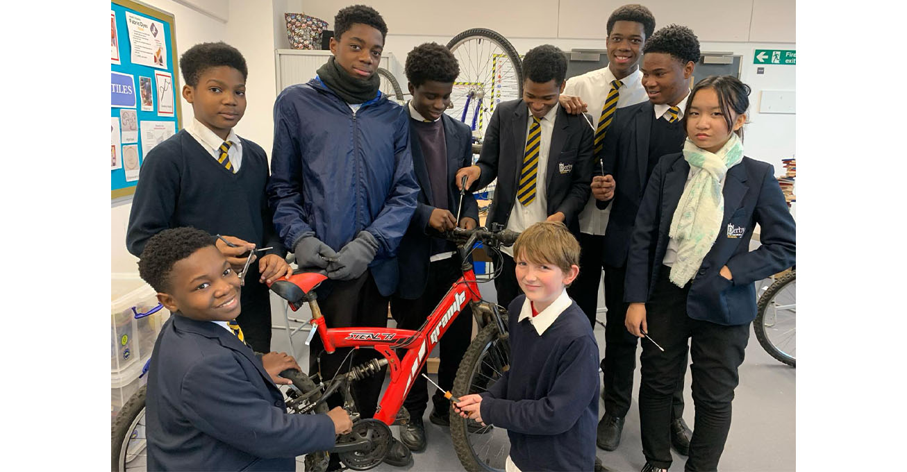 On your bike! Pupils learn new skills as they restore old bikes at a Derby school