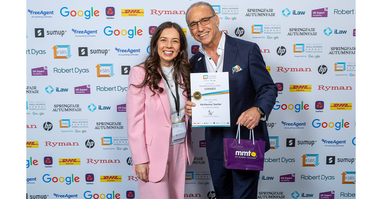 West Midlands based My Mummy Teacher gets a business award from Theo Paphitis