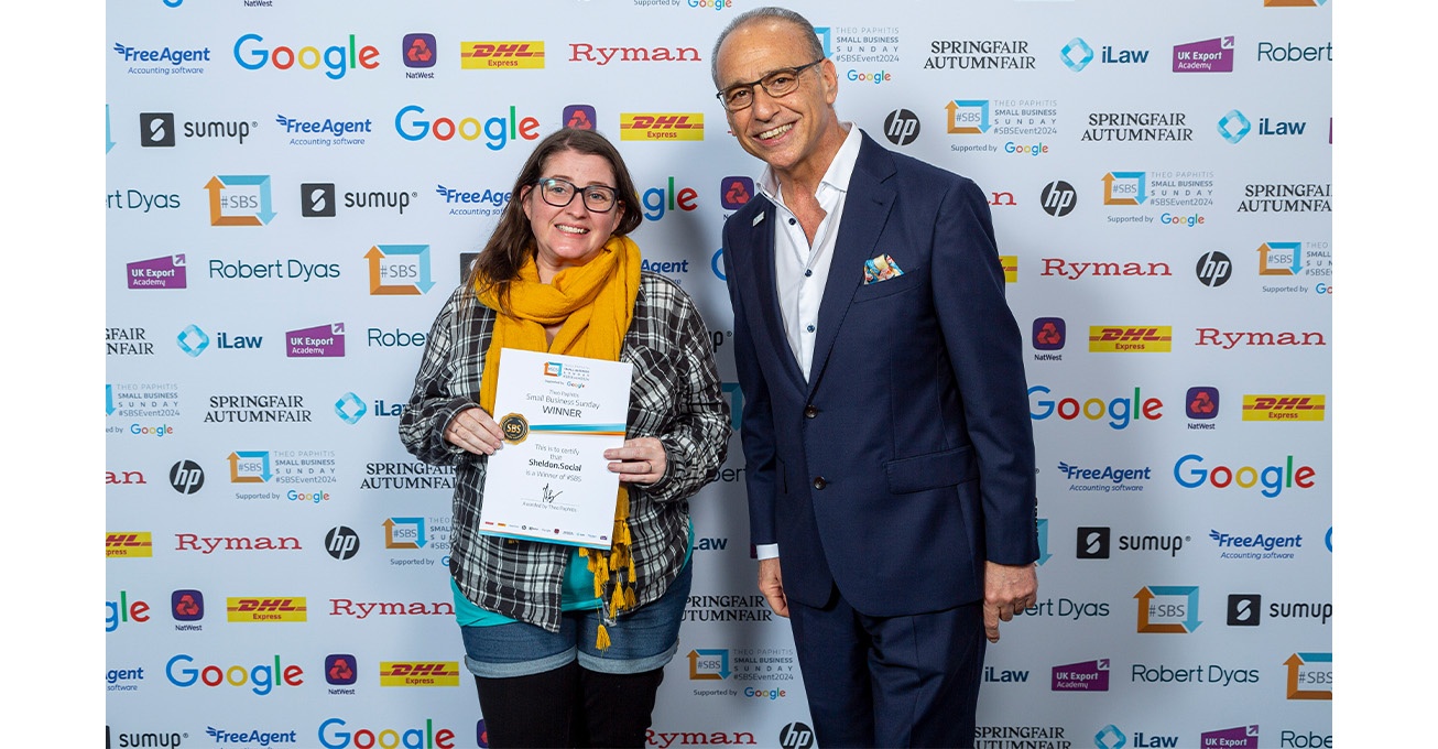 Sheldon Social takes home the #SBS Award from Theo Paphitis