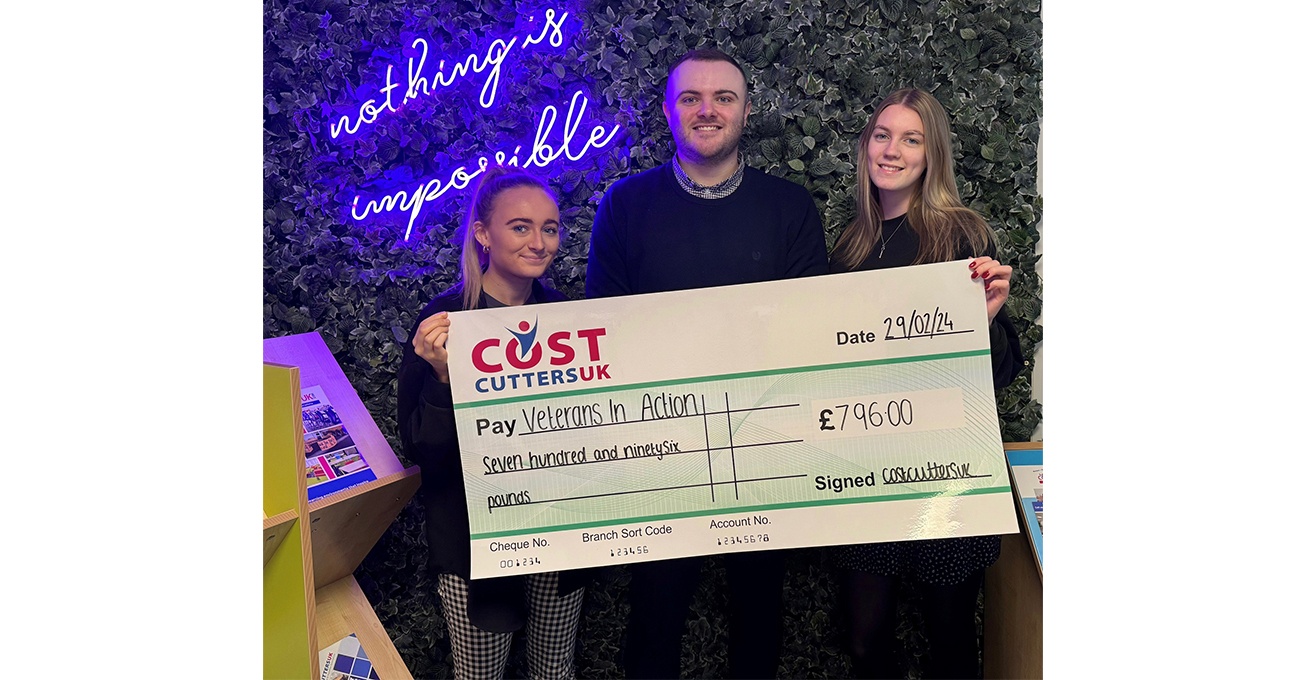 Burntwood-based Cost Cutters UK raise over £750 for veterans charity