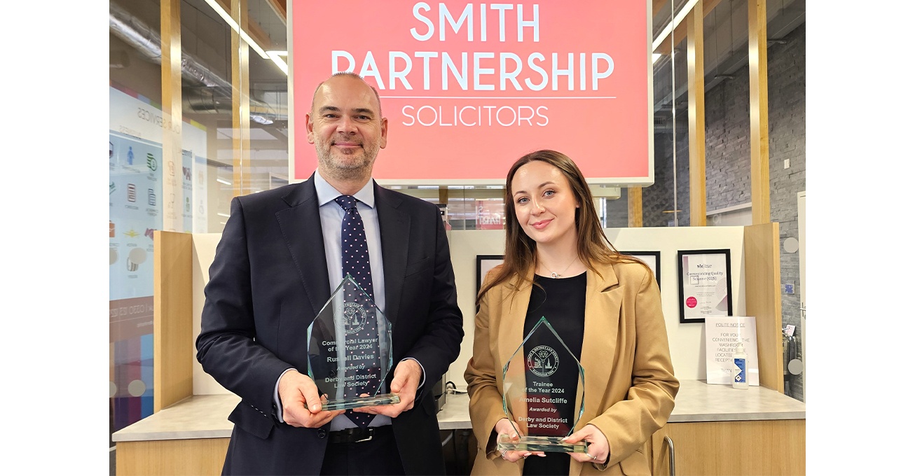 Smith Partnership celebrates a double triumph at the Derby and District Law Society awards