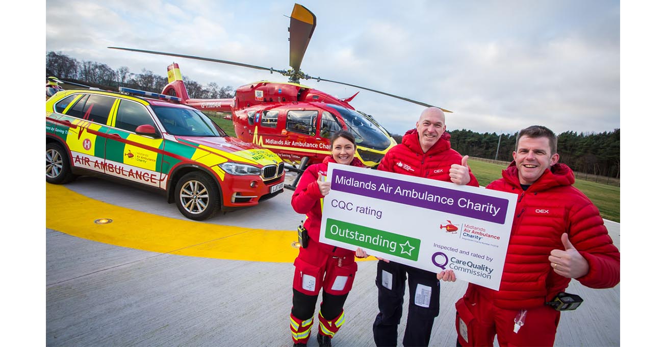 Midlands Air Ambulance Charity rated as Outstanding once again by Care Quality Commission