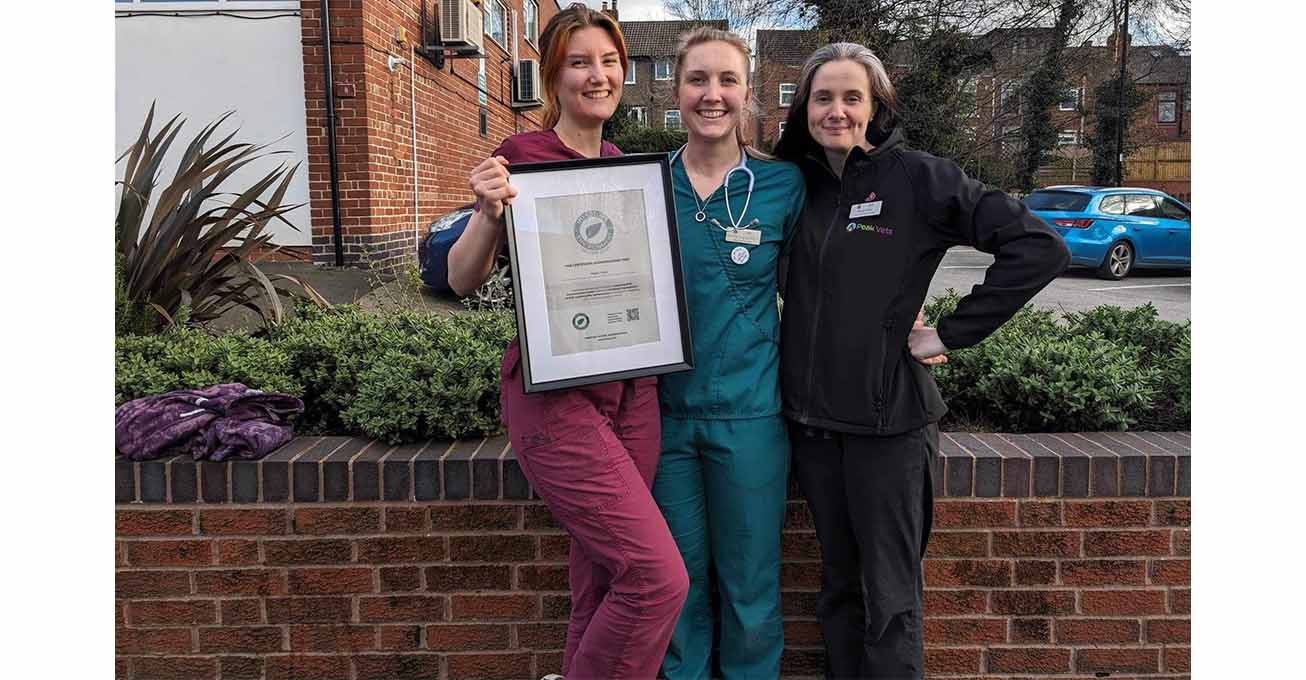 Sheffield animal hospital peaks in prestigious national environmental award